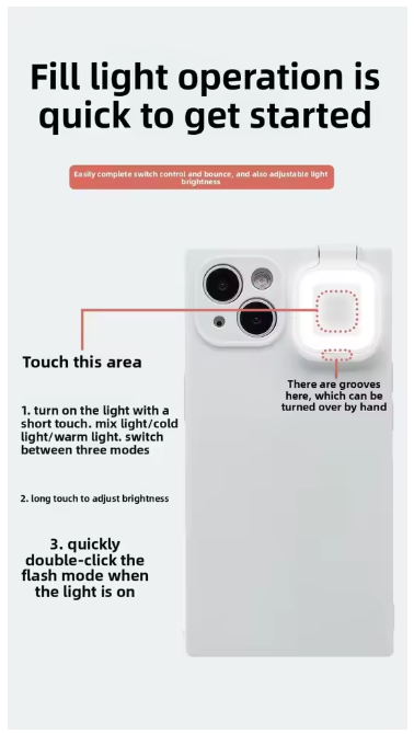 White LED Selfie Ring Light Phone Case