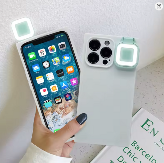 Mint Green LED Selfie Ring Light Phone Case