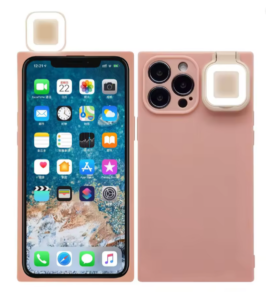 Pink LED Selfie Ring Light Phone Case